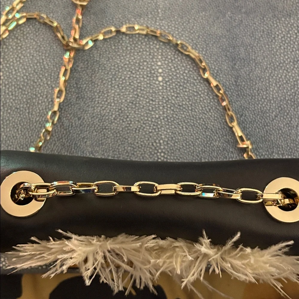 Kate Spade Black and Cream Furry Eyed Crossbody, Monster Party Crossbody - Picture 2 of 8